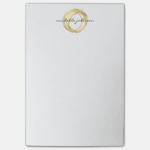 Post-it® Logo Luxe Faux Gold Peint Cercle Designer