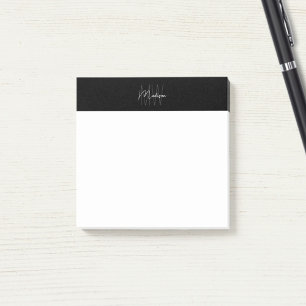 Post-it® Logo Monogramme Noir et Blanc Moderne Minimaliste