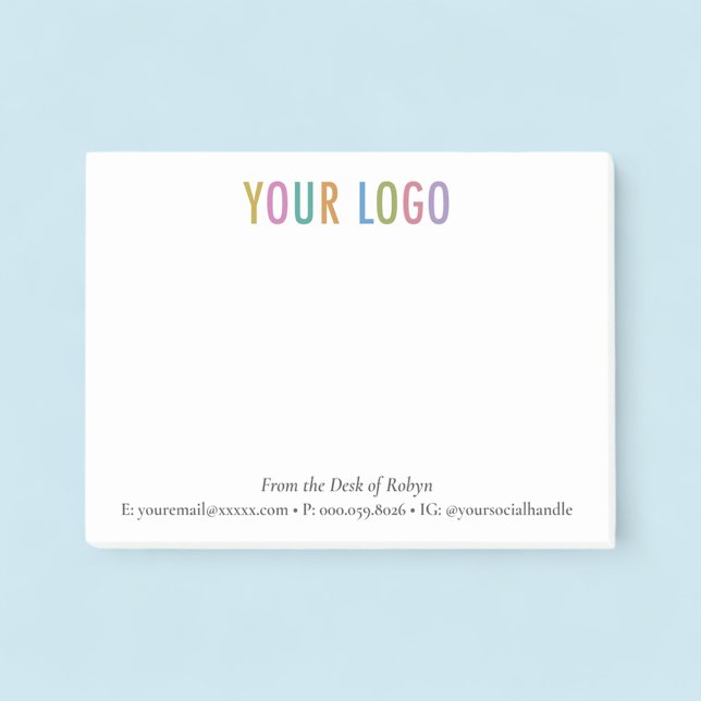 Post-it® Logo Personnalisé Marqué depuis le bureau de (MISOOK White 4x3 Post it Notes with Logo)