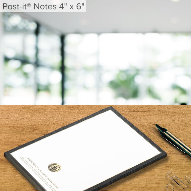 Post-it® Logo personnalisé noir blanc élégant 4x6 (Créateur téléchargé)