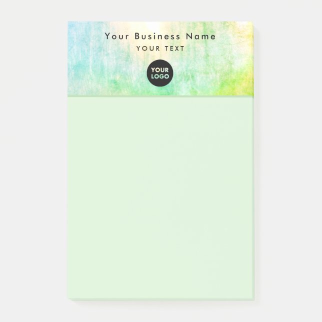 Post-it® Logo professionnel vert clair pour entreprise 4x6 (Devant)
