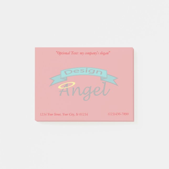 Post-it® Logo rouge marqué filigrane avec l'information de (Devant)