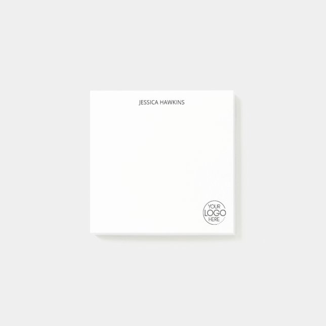 Post-it® Logo simple de papeterie personnelle Blanc (Devant)