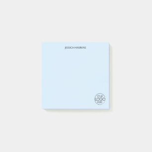 Post-it® Logo simple de papeterie personnelle bleu pâle