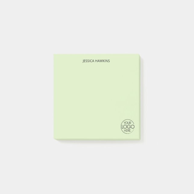 Post-it® Logo simple de papeterie personnelle Pale Green (Devant)