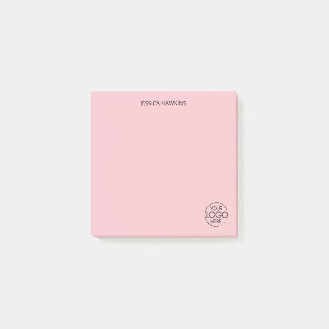 Post-it® Logo simple de papeterie personnelle rose (Devant)