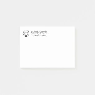 Post-it® Logo Simple Minimaliste De Justice Noire Sur Blanc