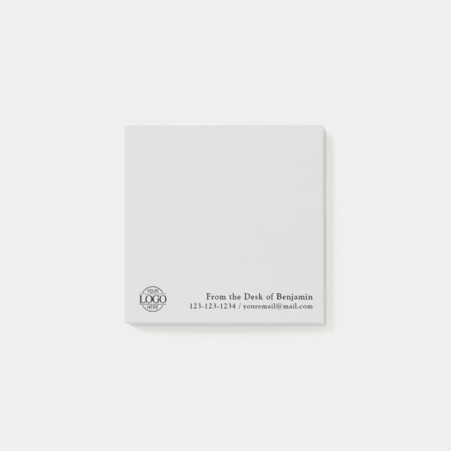 Post-it® Logo simple moderne personnalisé de bureau 'De la  (Devant)