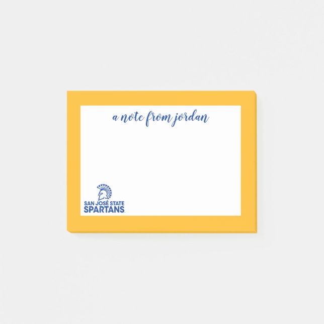 Post-it® Logo Wordmark de Spartans d'état de San Jose (Devant)