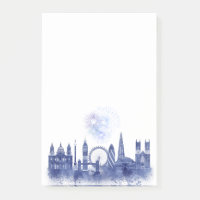 Londres Skyline - Aquarelle bleue
