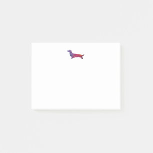 Post-it® Long Haied Dachshund Geo Silhouette violet