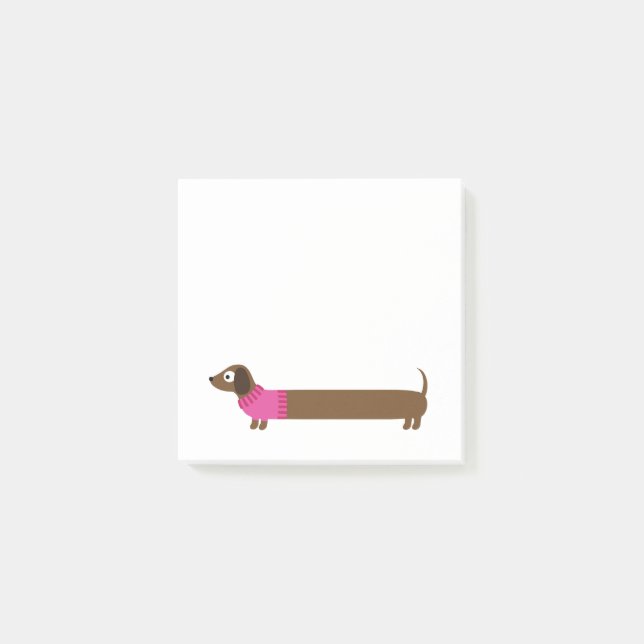 Post-it® Longue illustration mignonne de teckel (Devant)