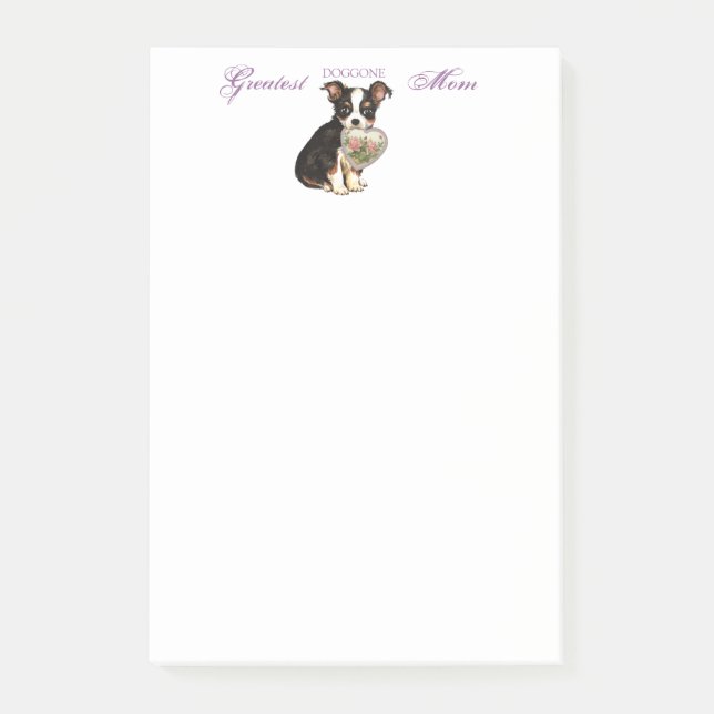 Post-it® Longue maman de coeur de chiwawa de manteau (Devant)