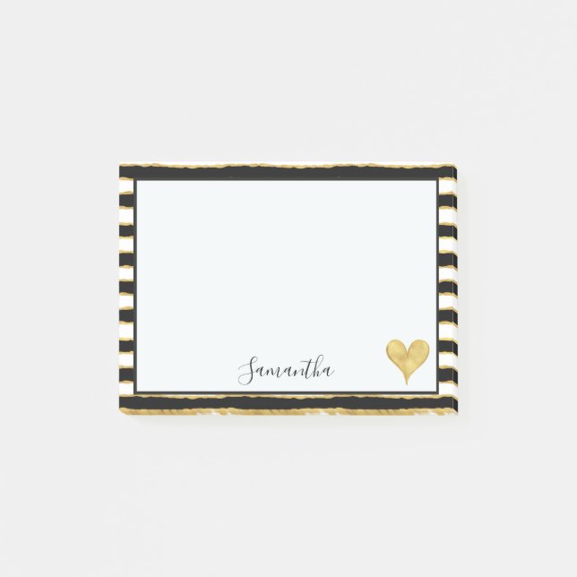 Post-it® L'or blanc noir barre le coeur (Devant)