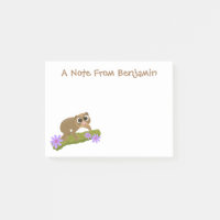 Loris lent sur une branche en dessin animé mignon