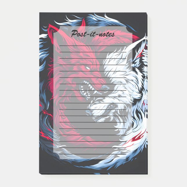 Post-it® Loup lunaire double sauvage (Devant)
