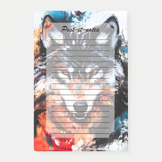 Post-it® Loup Sauvage Abstrait (Devant)