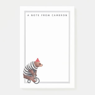 Post-it® L'ours d'amusement de bicyclette   ajoutent votre