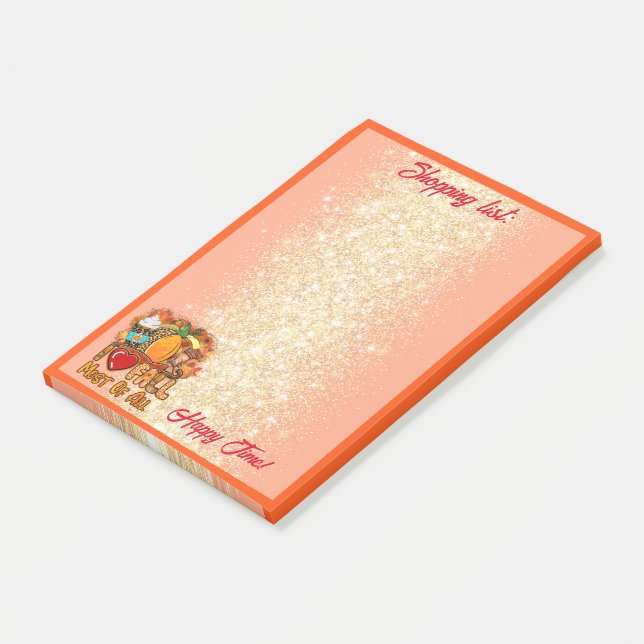 Post-it® Love Fall Personnaliser d'automne Texte et couleur (Incliné)