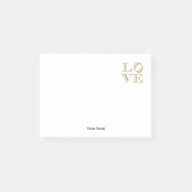 Post-it® LOVE Graphic Text - Faux Gold (Devant)