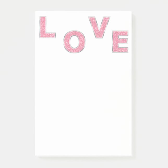 Post-it® Love Parties scintillant rose (Devant)