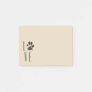 Post-it® Love Pet Paw Print Brown Grunge Typografy