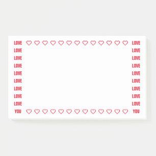 Post-it® Love You Red Hearts Romantic Note Modèle