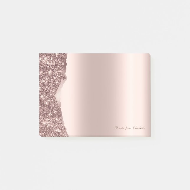 Post-it® Lovely Elegant Rose Gold Glitter  (Devant)