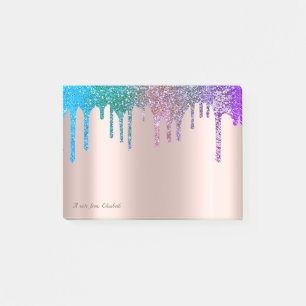 Post-it® Lovely Rose Gold Ombre Parties scintillant Drives
