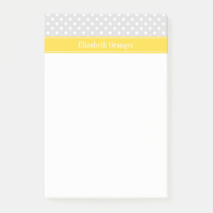 Post-it® Lt Grey White Pois Ananas Nom Monogramme