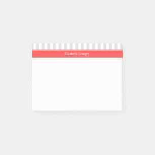 Post-it® Lt Gris Blanc Gris Gris Corail Rouge Nom Monogramm