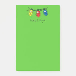 Post-it® Lumières de Noël de Chat Drôles Meowy et Brillante