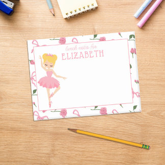 Post-it® Lunch personnalisé pour fille avec ballerine aquar