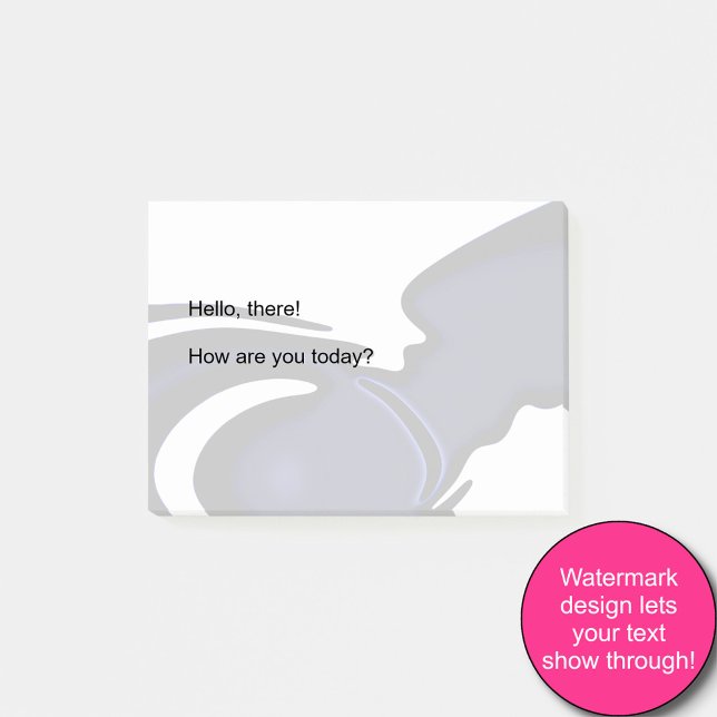 Post-it® Lune bleue : Bleu Abstrait, Blanc & Noir (Créateur téléchargé)