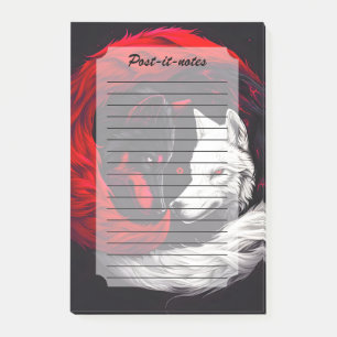 Post-it® Lune Crimson Loup blanc rouge
