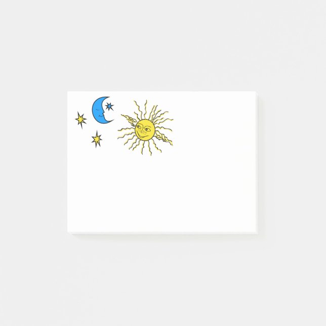 Post-it® Lune dormante et soleil souriant (Devant)
