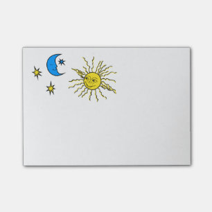 Post-it® Lune dormante et soleil souriant