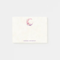 Lune rose Croissant avec de jolies fleurs