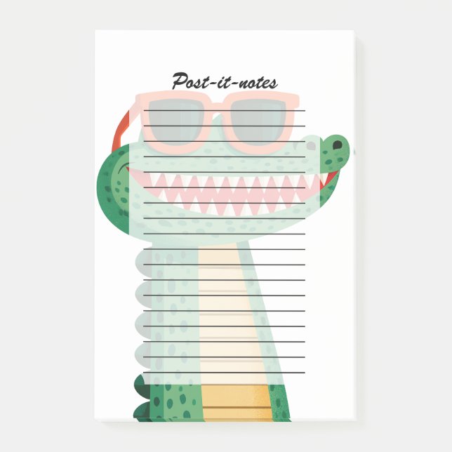 Post-it® Lunettes de soleil de crocodile drôles Mignon anim (Devant)