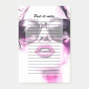 Post-it® Lunettes de soleil femme mode aquarelle rose chic