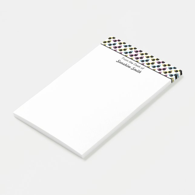 Post-it® Lunettes de soleil Retro Chat Motif Personnalisé (Incliné)