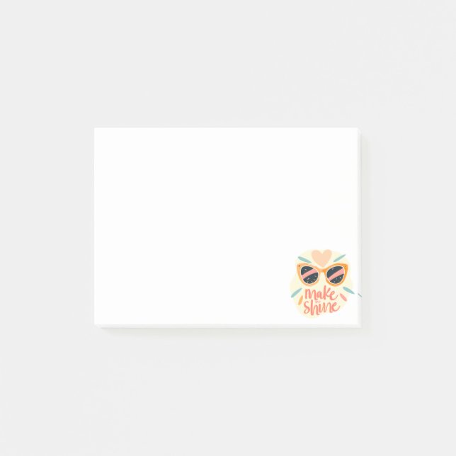 Post-it® Lunettes de soleil rétro citation fais-moi briller (Devant)