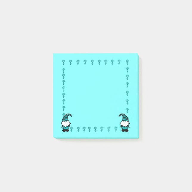 Post-it® Lutin bleu avec champignons (Devant)