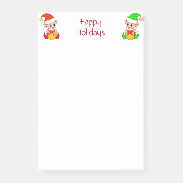 Post-it® Lutins de Noël mignons sur fond blanc (Devant)