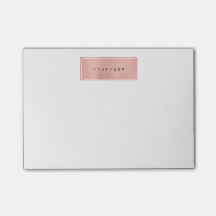 Post-it® Luxe de rectangle de poudre d'or de rose de rose