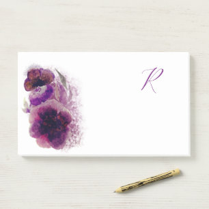 Post-it® Luxe Plum Penoies Floral Monogrammé