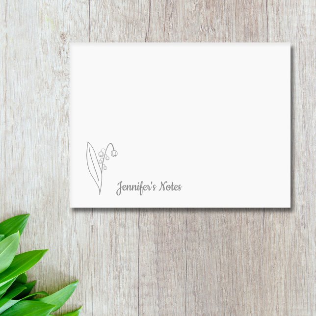 Post-it® Lys botanique de la vallée Line Art Flower (Botanical Lily of the Valley Line Art Flower Post-it Notes)