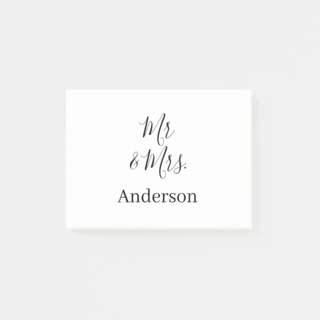 Post-it® M. et Mme ajoutent le nom de famille date année ca (Devant)