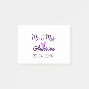 Post-it® M & Mme ajoutent le nom de famille date année cade