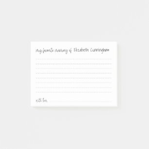 Post-it® Ma mémoire préférée Funérailles Carte d'assiduité